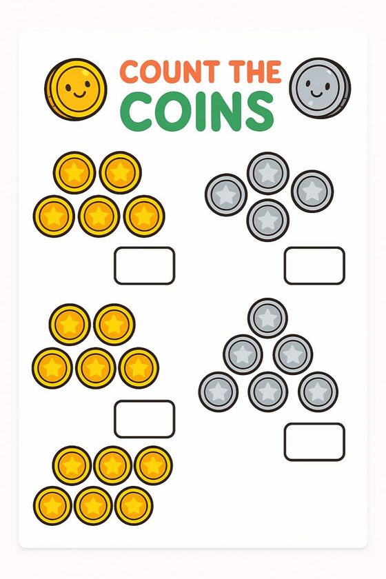Coins & Money printable worksheet preview