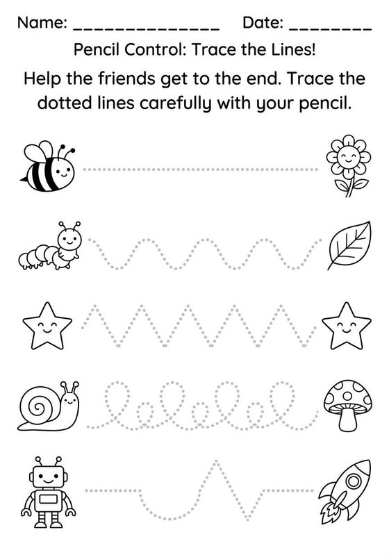 Pencil Control printable worksheet preview