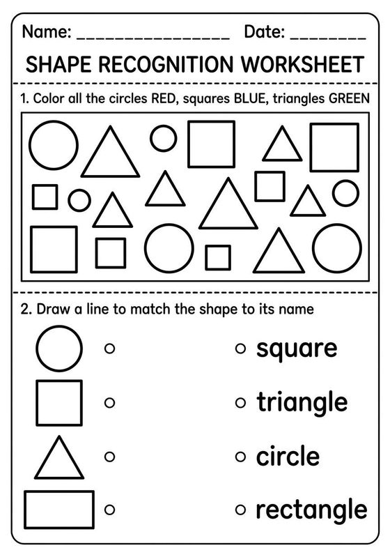 Shape Recognition printable worksheet preview
